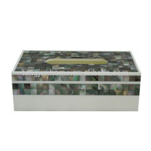 black seashell pearl of mother shell rectangle hotel tissue box